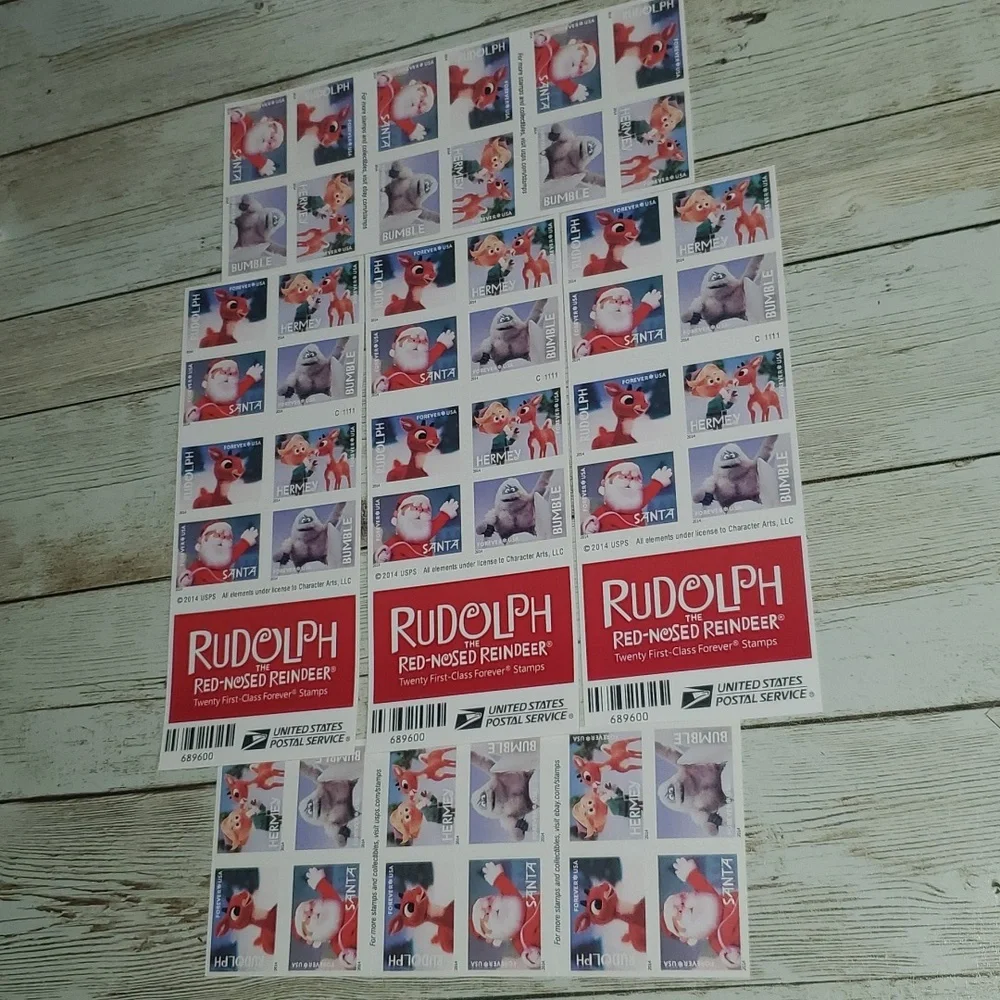100 Rudolph Red Nosed Reindeer Forever Postage‎ Stamps US Postal USPS Xmas Cards